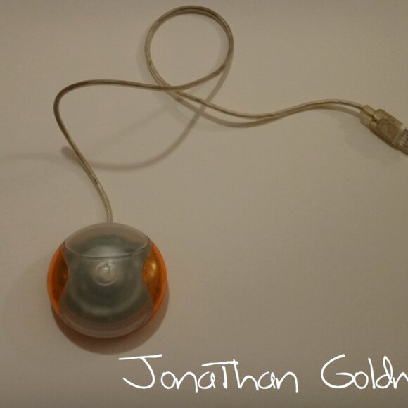 Apple USB Mouse Clear Tangerine Orange iMac Power Mac G3 G4 G5 Hockeypuck M4848 - Picture 1 of 1